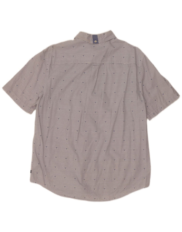 Camicia a maniche corte da uomo Chaps Large in cotone a righe blu in stile nautico