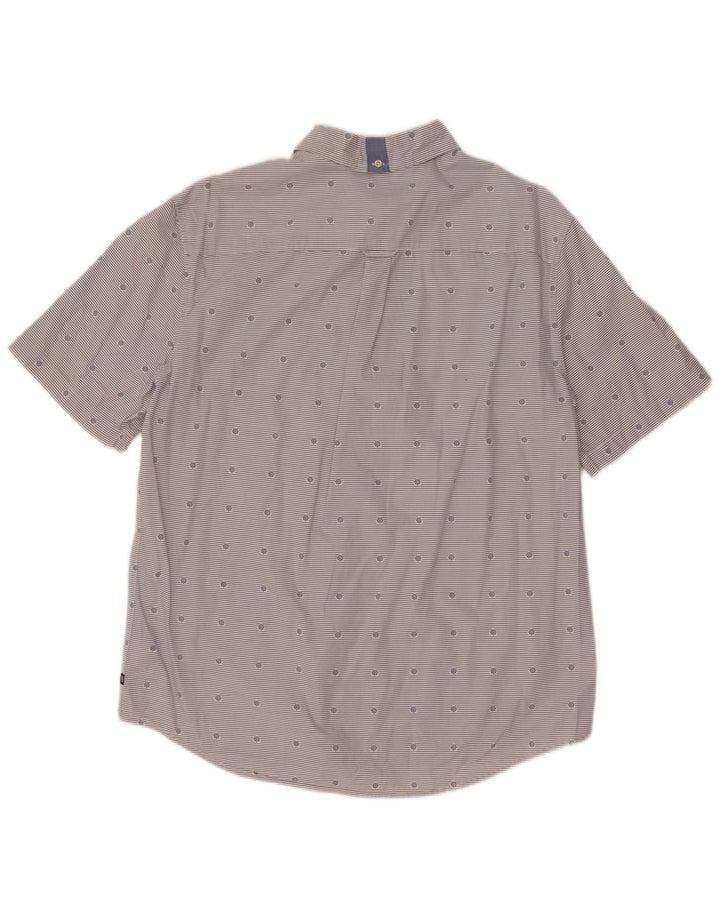 Camicia a maniche corte da uomo Chaps Large in cotone a righe blu in stile nautico