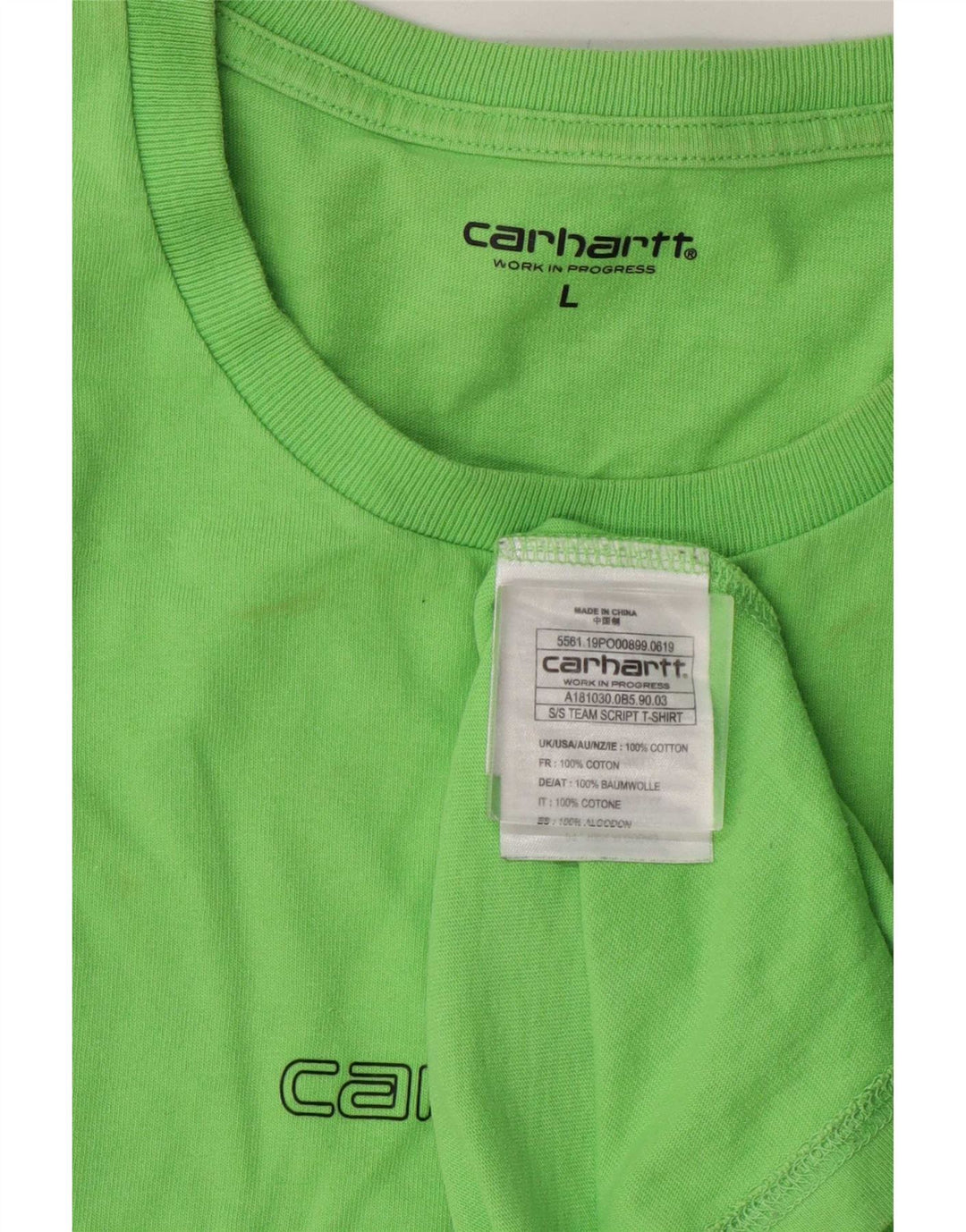 T-shirt da uomo Carhartt Top grande in cotone verde