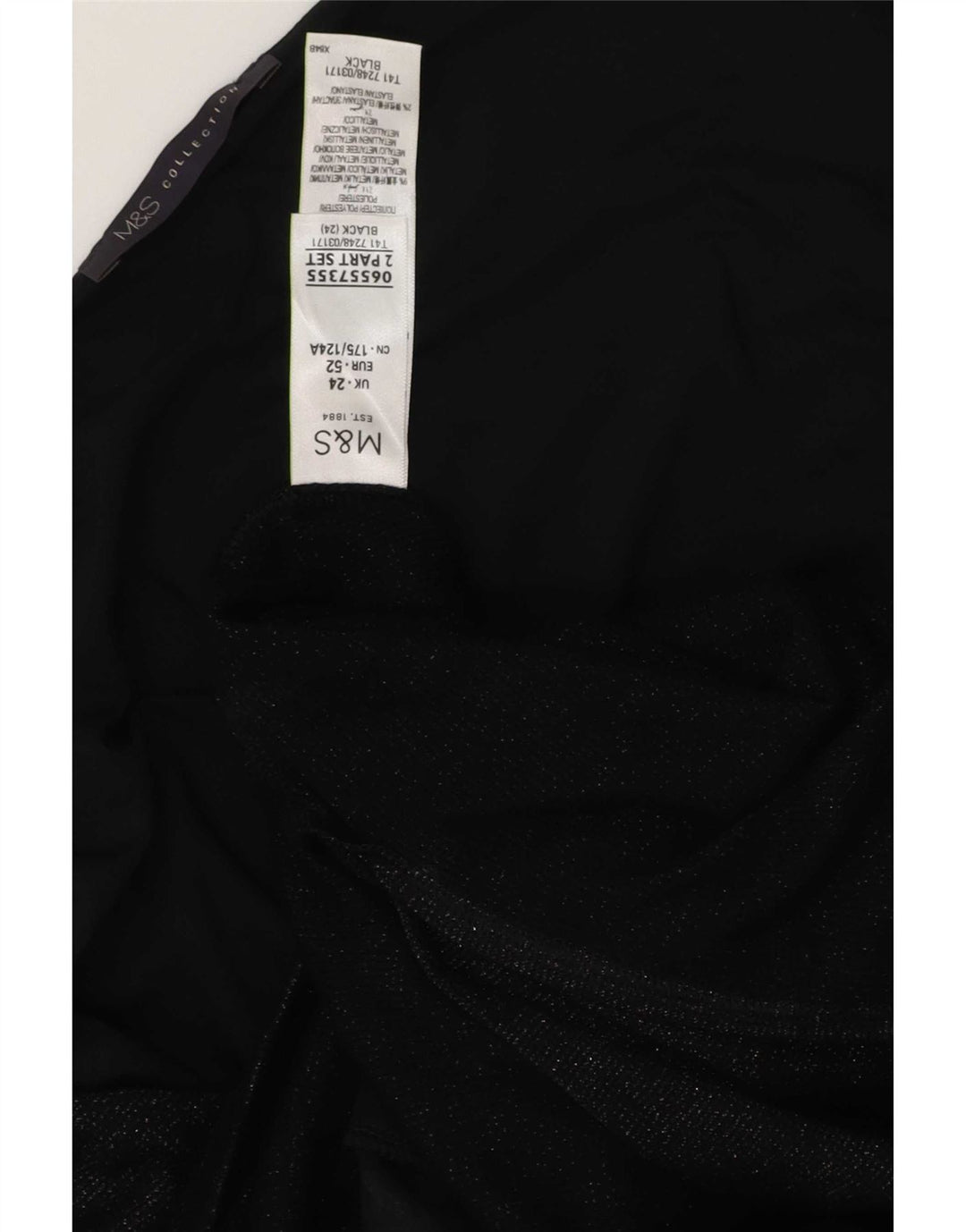 Abito a tunica senza maniche da donna Marks & Spencer UK 24 4XL Poliestere nero