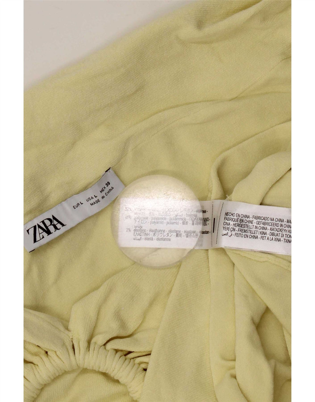 Top Zara da donna con spalle scoperte UK 16 grande viscosa gialla