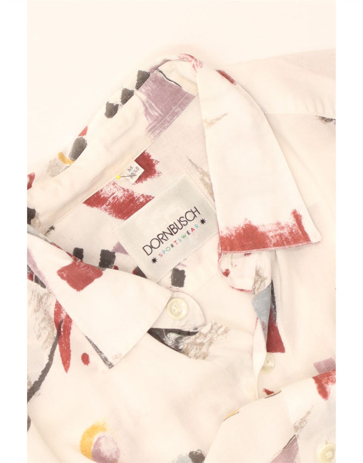 Camicia a maniche corte da uomo Dornbusch taglia 39/40 medio bianco geometrico
