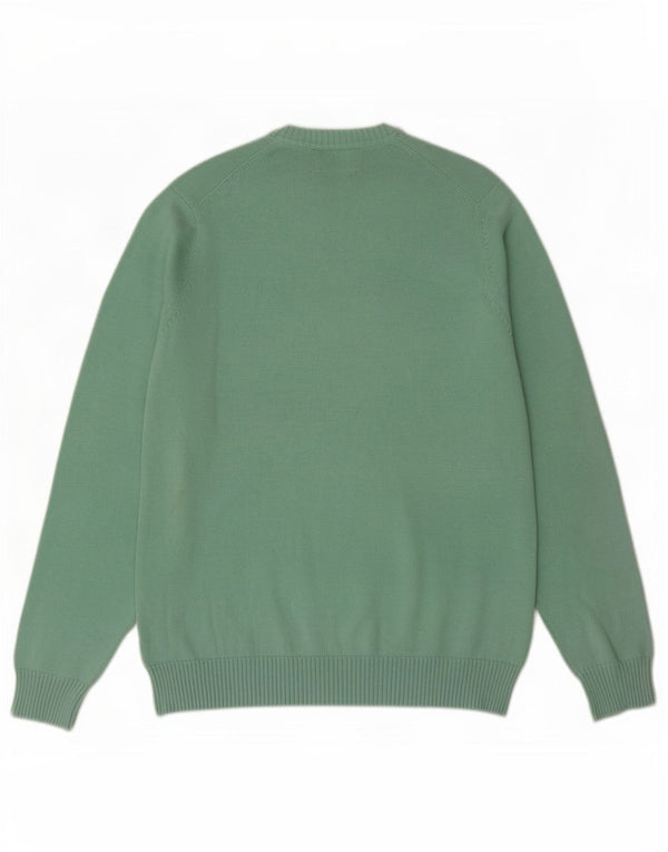 Maglione da uomo con scollo a V blu Harbour Marks & Spencer in cotone verde medio