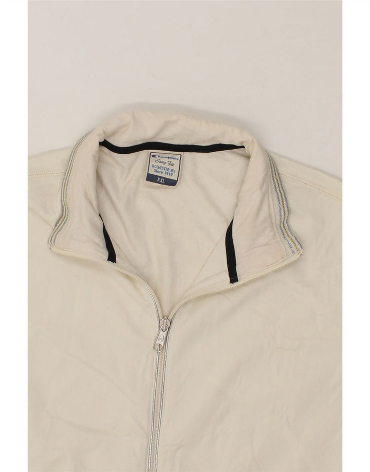 CHAMPION Womens Easy Fit Tracksuit Top Jacket UK 20 2XL Beige Polyester Vintage Champion and Second-Hand Champion from Messina Hembry 