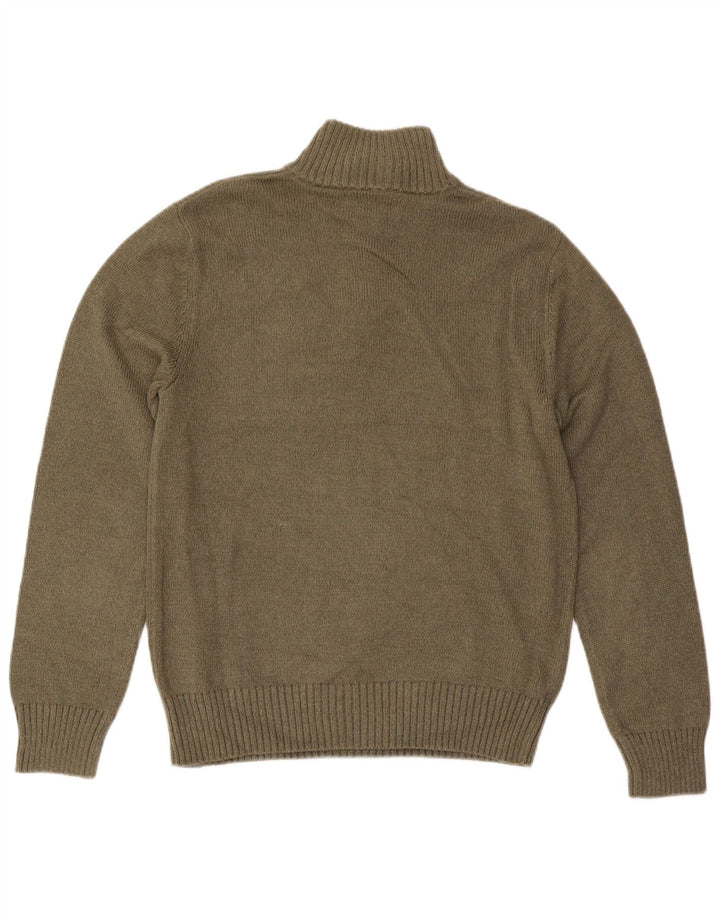 EDDIE BAUER Maglione da uomo con zip e collo piccolo in cotone kaki