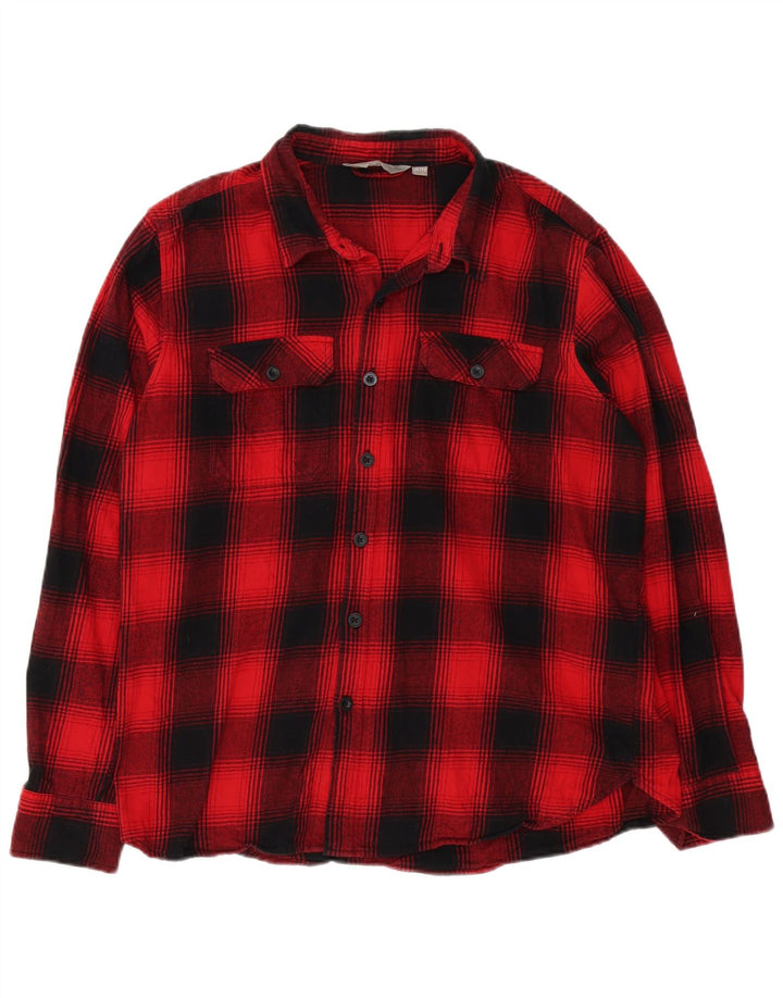 Camicia da uomo in flanella Mountain Warehouse XL in cotone a quadri rossi
