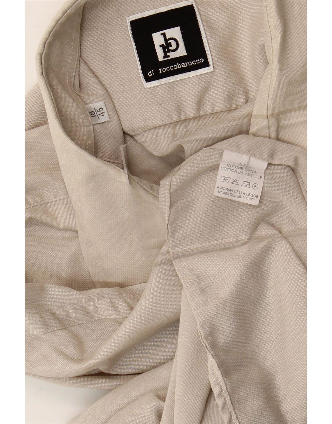 Camicia da uomo Roccobarocco taglia 18 45 2XL cotone beige
