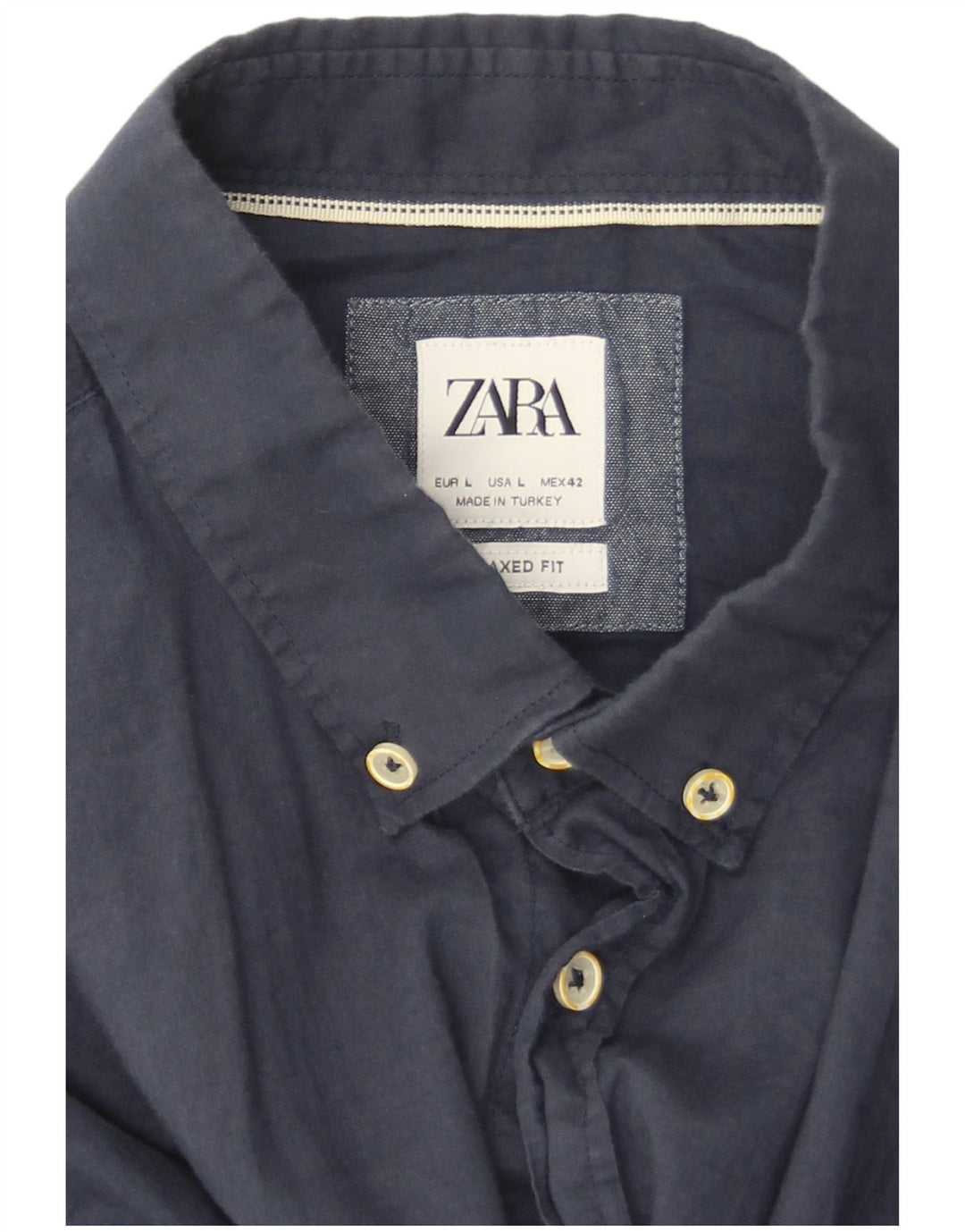 Camicia Zara da uomo dalla vestibilità rilassata grande L70 blu navy