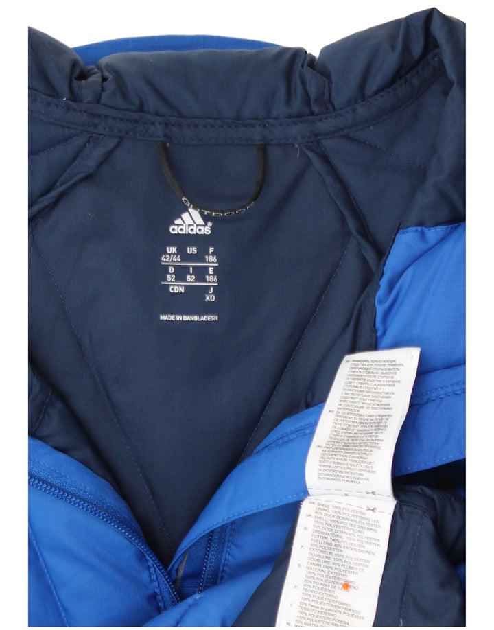 Giacca imbottita con cappuccio da uomo Adidas UK 42/44 grande poliestere blu