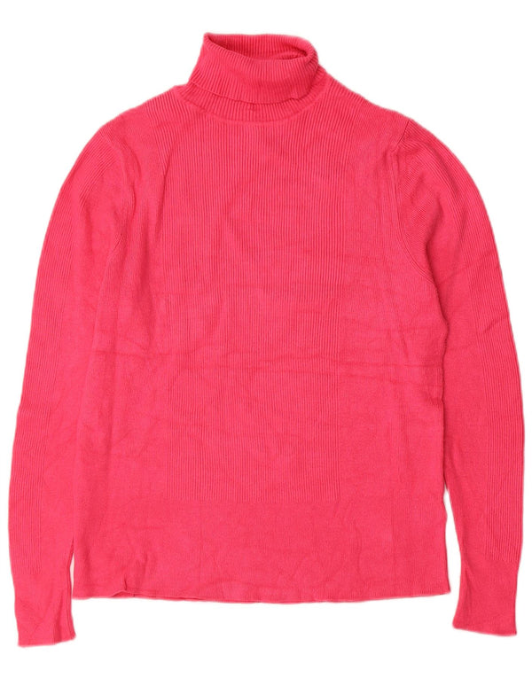 Maglione maglione a collo alto da donna Marks & Spencer UK 18 XL viscosa rosa