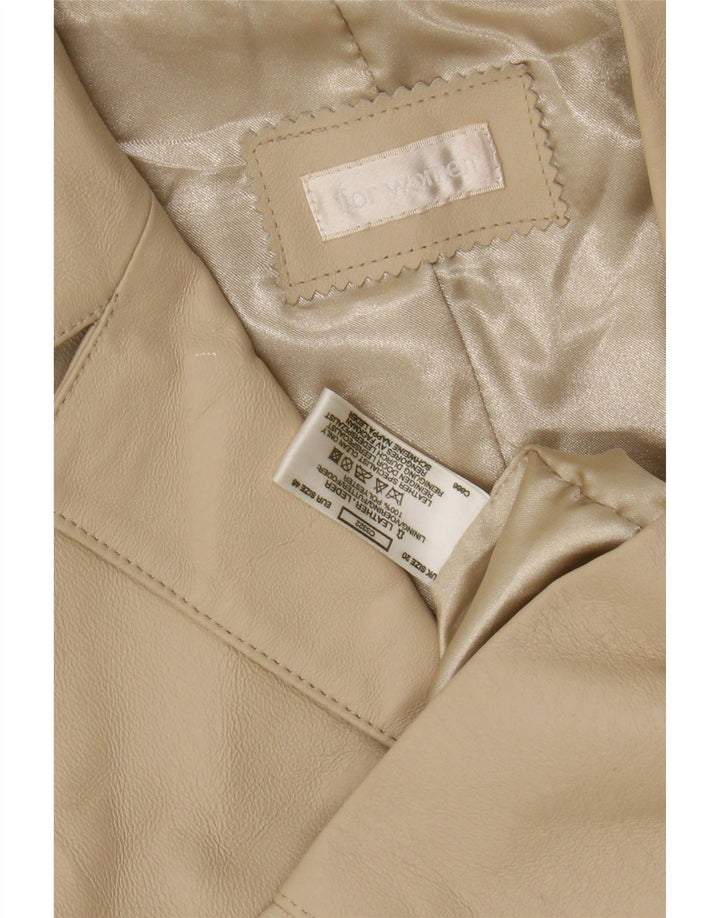 Cappotto in pelle da donna VINTAGE UK 20 2XL Pelle beige