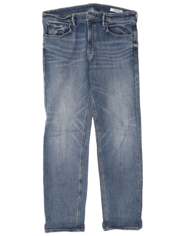 Jeans dritti da uomo Marks & Spencer W34 L31 cotone blu