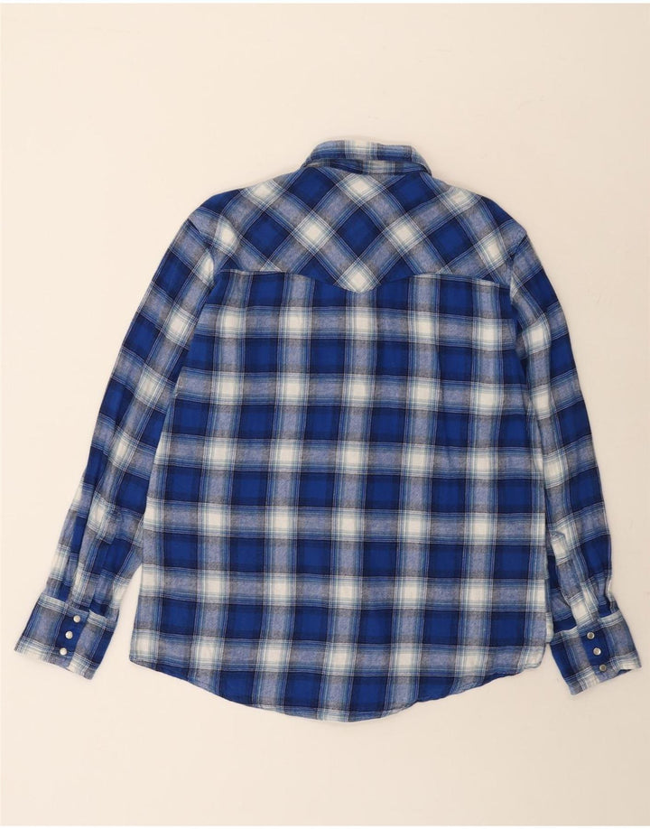 Camicia da uomo in flanella Wrangler a quadri blu grandi