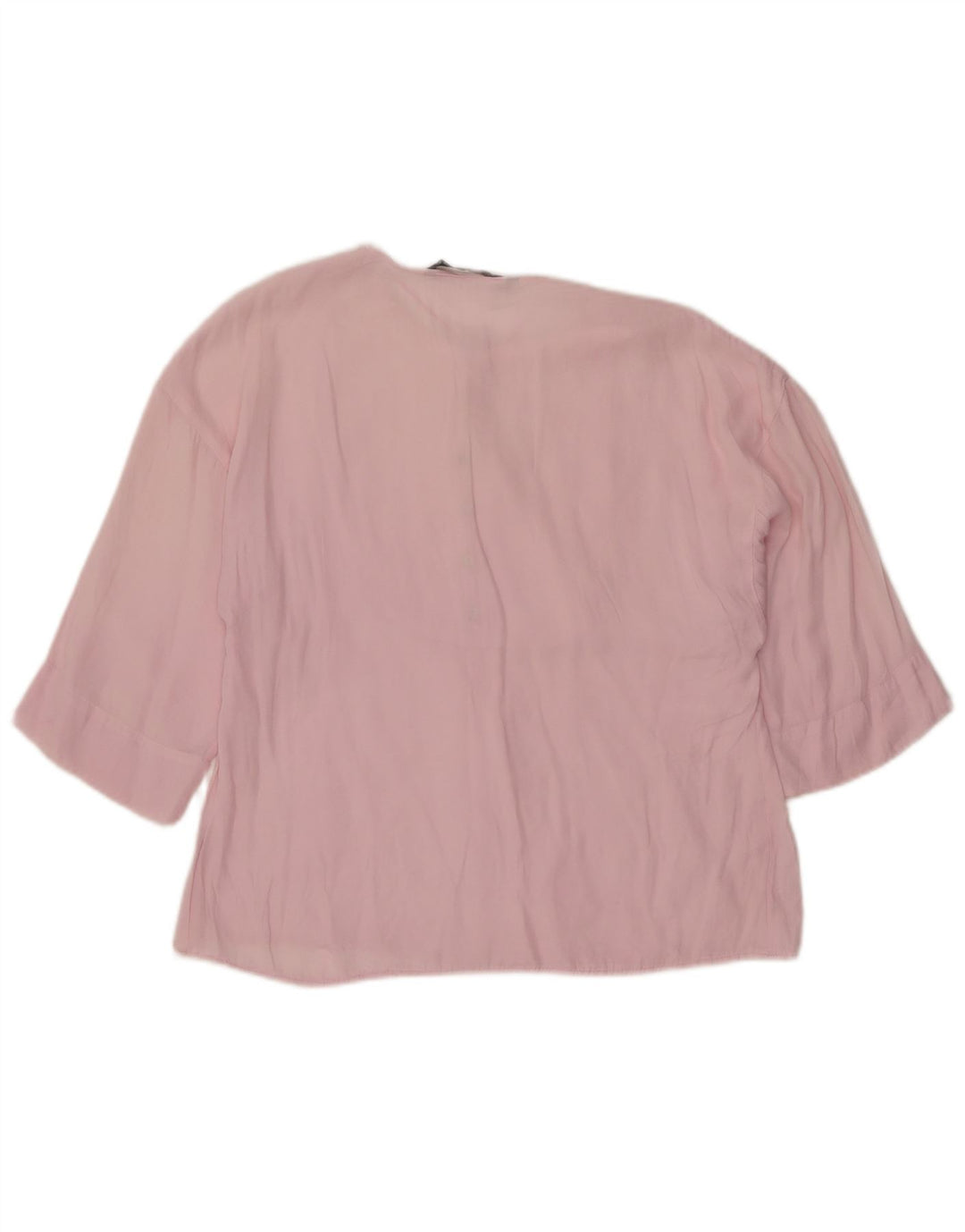 Top Zara Donna Camicetta Oversize con Maniche a 3/4 UK 6 XS Rosa