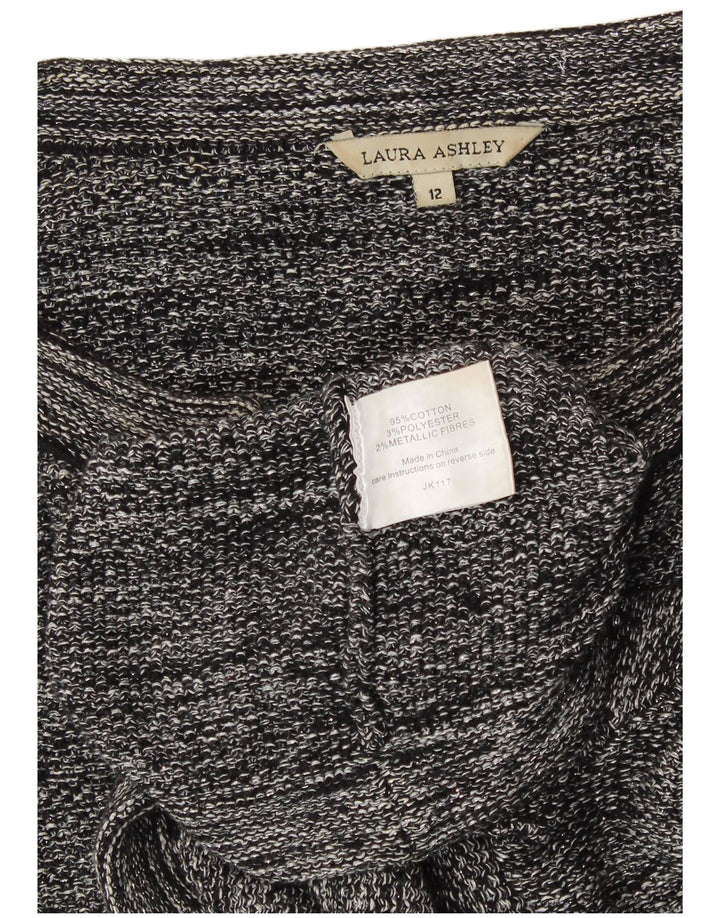 Maglione Bolero aperto da donna Laura Ashley UK 12 Cotone grigio medio
