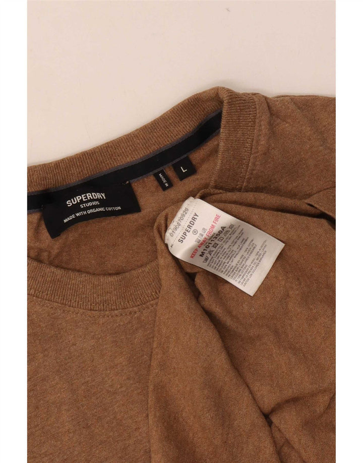 T-shirt da uomo Superdry Top grande in cotone beige