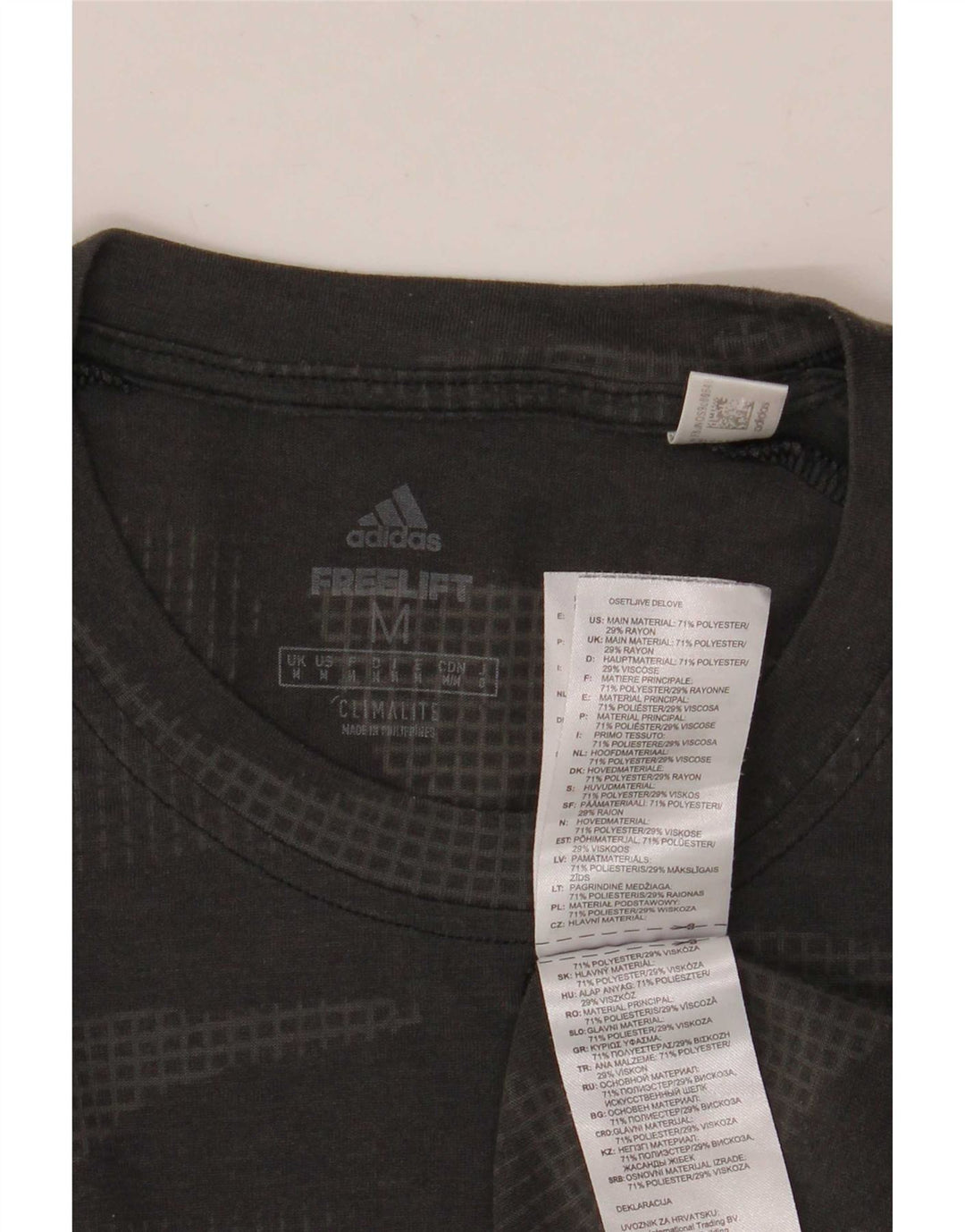 T-shirt Adidas Climalite da uomo Top in poliestere mimetico grigio medio