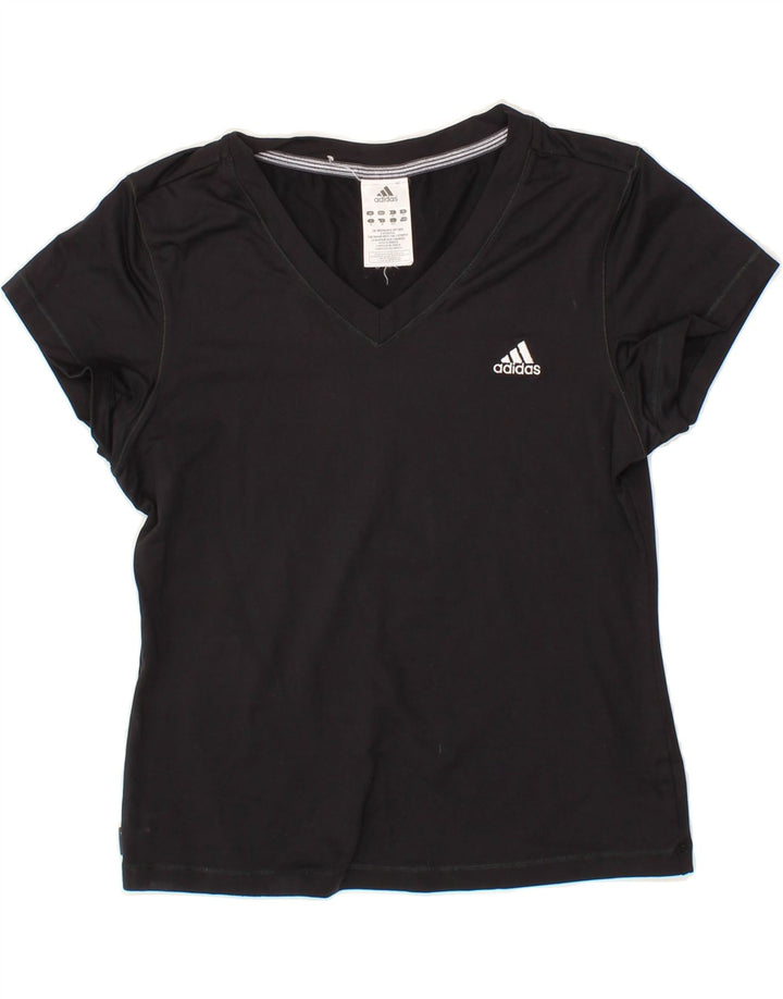 ADIDAS Womens T-Shirt Top UK 16 Large Black Polyamide Vintage Adidas and Second-Hand Adidas from Messina Hembry 
