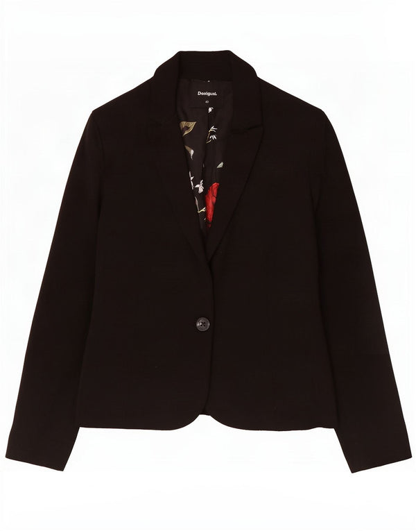 Giacca blazer da donna a 1 bottone Desigual EU 40 poliestere floreale nero medio