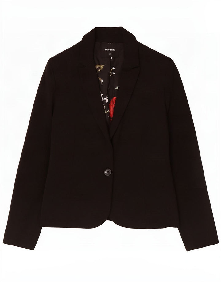 Giacca blazer da donna a 1 bottone Desigual EU 40 poliestere floreale nero medio