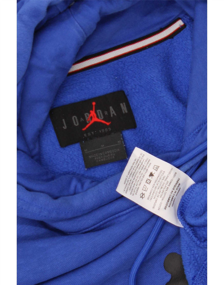 Felpa con cappuccio grafica da uomo Jordan in cotone blu medio