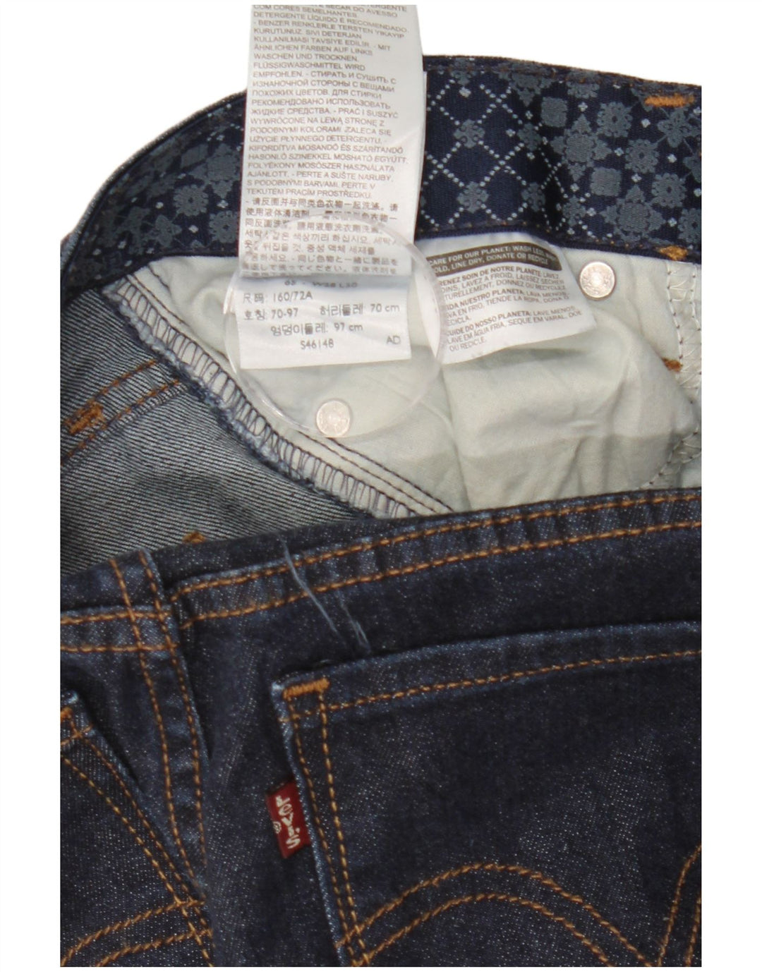 Jeans dritti da donna Levi's US 6 medi W28 L30 cotone blu navy