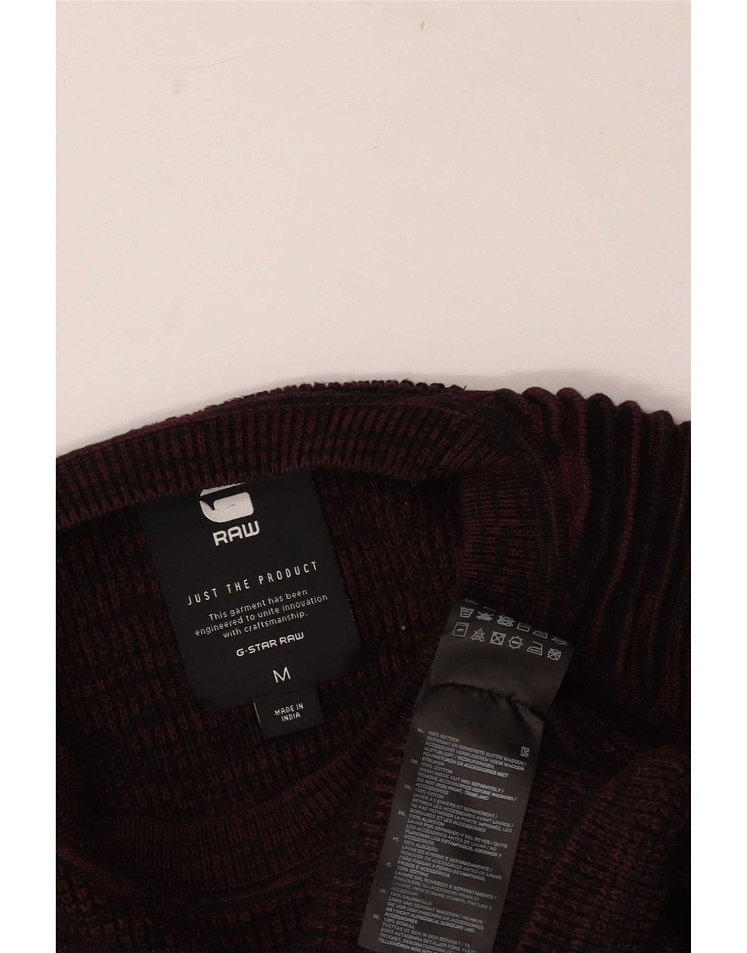 Maglione da uomo girocollo G-Star in cotone gessato marrone medio