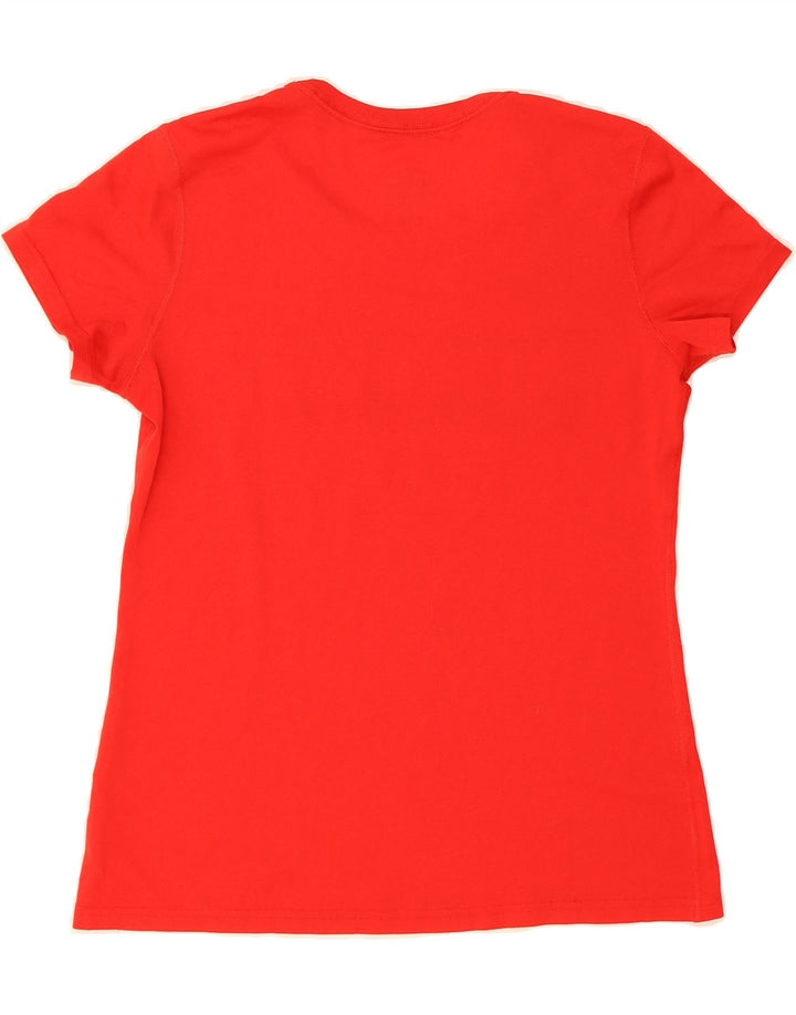 NIKE Womens Dri Fit Graphic T-Shirt Top UK 12 Medium Red Polyester Vintage Nike and Second-Hand Nike from Messina Hembry 