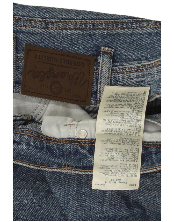 Jeans dritti da uomo Wrangler vestibilità regolare W34 L30 cotone blu