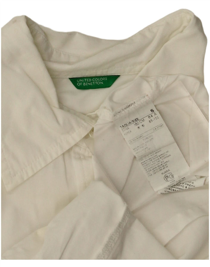 Camicia Benetton Donna UK 10 Small Cotone Bianco