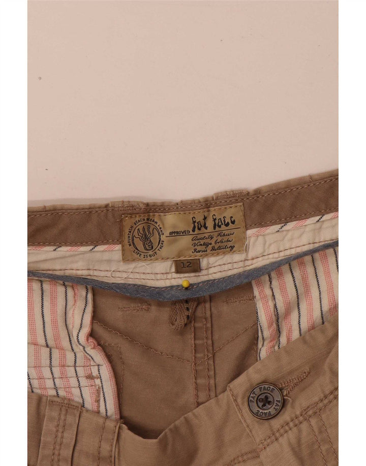 Pantaloncini cargo da donna Fat Face UK 12 Medium W32 Cotone beige