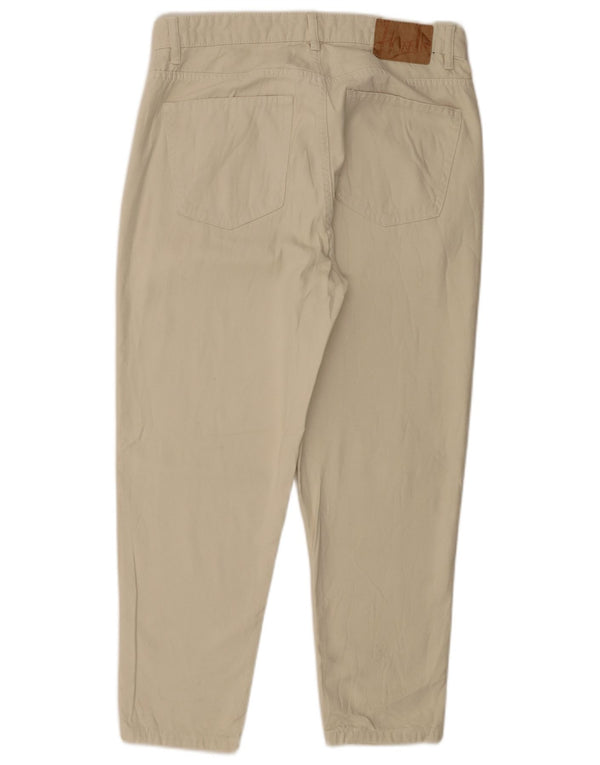 Pantaloni casual affusolati da uomo Zara EU 42 Large W32 L25 Cotone beige