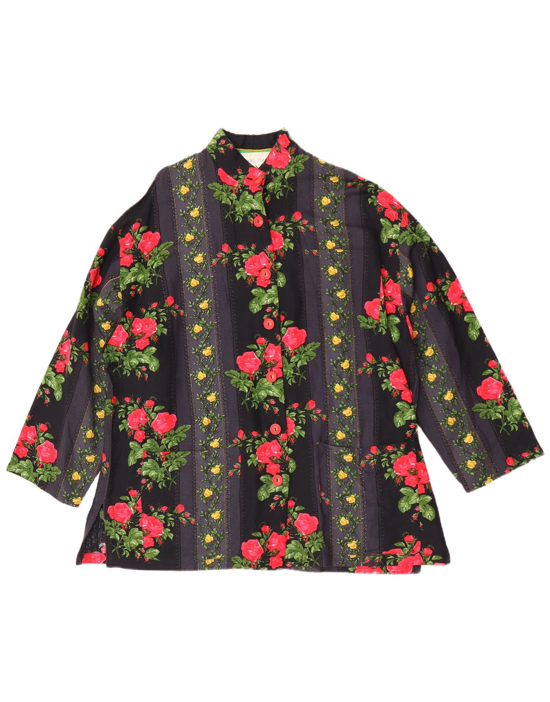 Camicetta oversize da donna con maniche a 3/4 Avenue IT 42 Medio Nero floreale