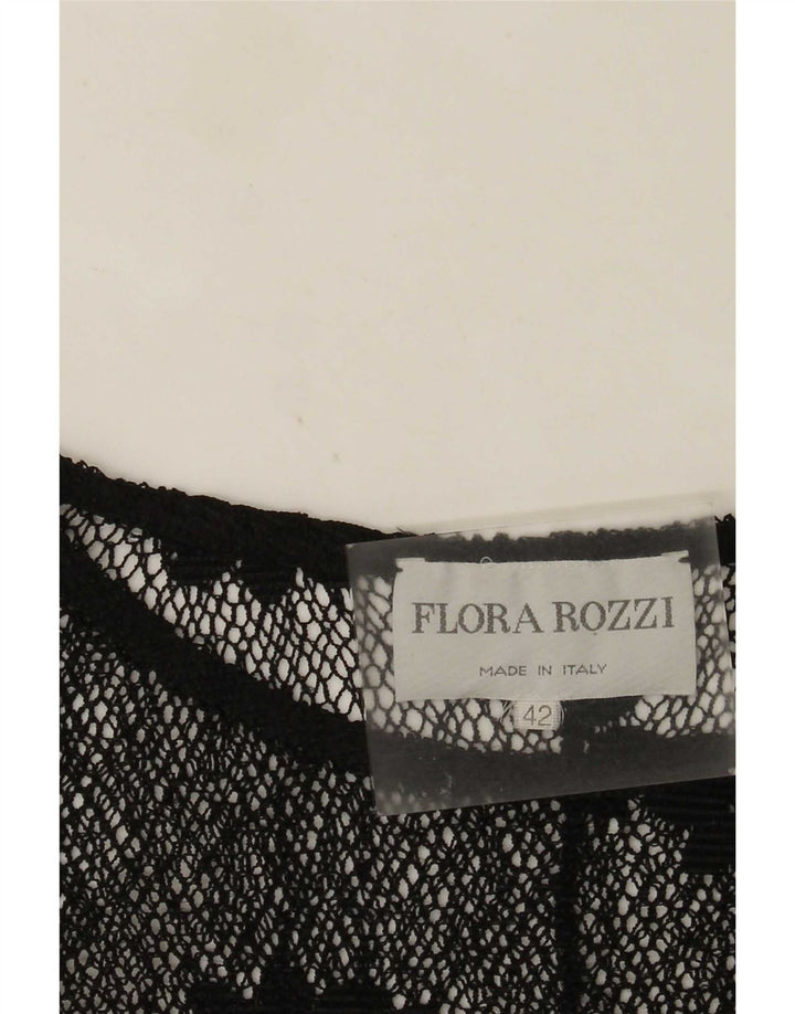 Body vintage da donna in pizzo trasparente IT 42 medio nero floreale