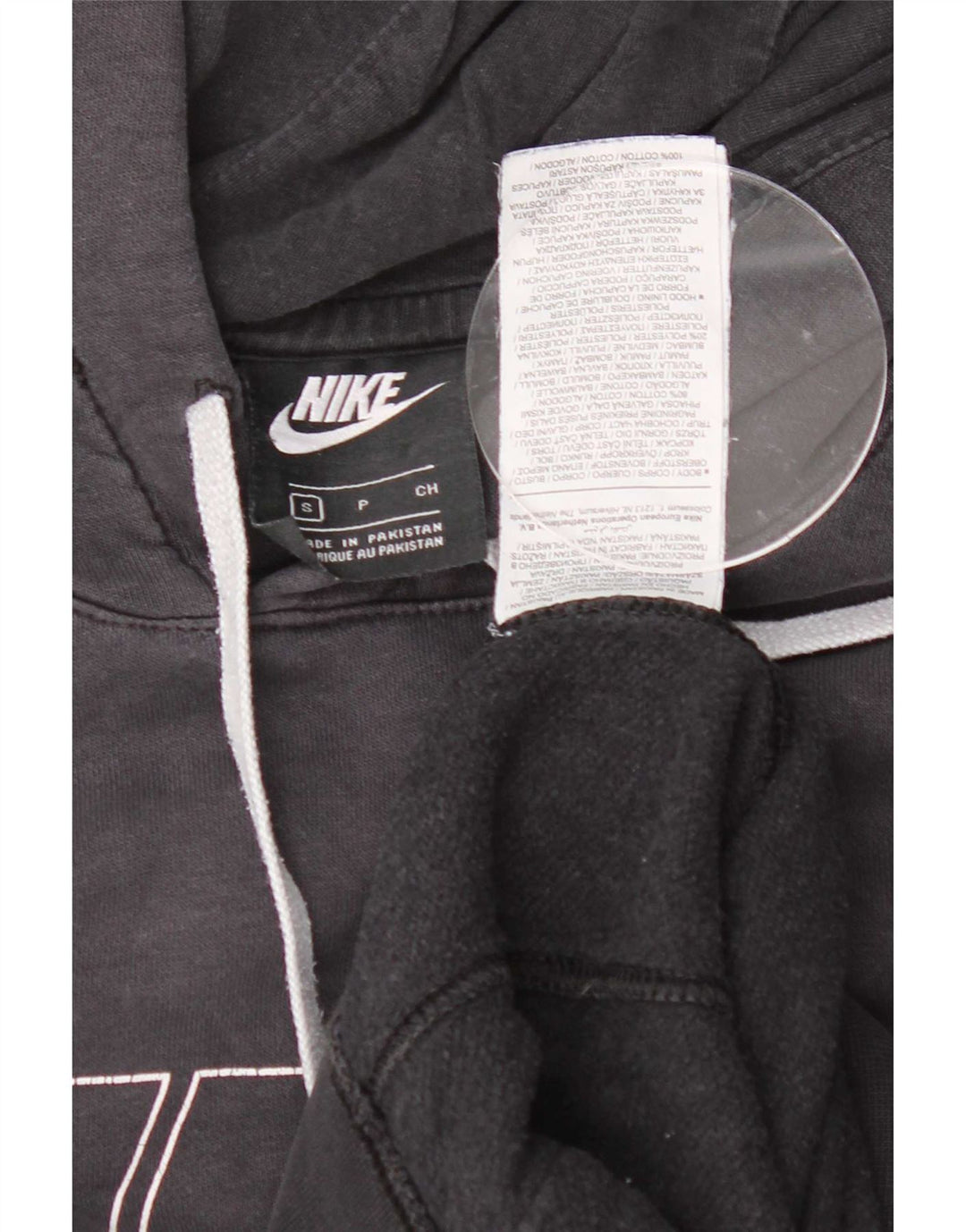 Felpa con cappuccio grafica Nike da uomo piccola in cotone nero