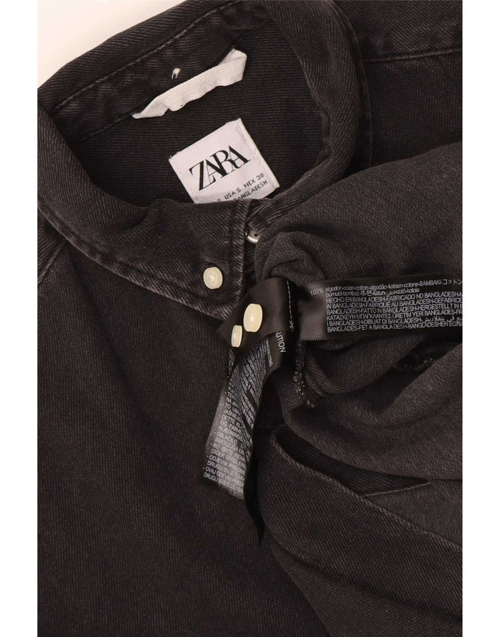 Camicia in denim da uomo Zara piccola in cotone nero