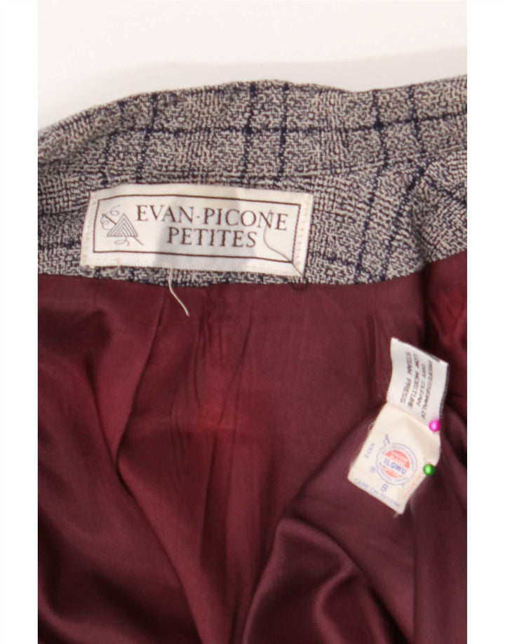 Giacca da donna Petites Blazer di Evan Picone UK 8 piccoli quadri blu