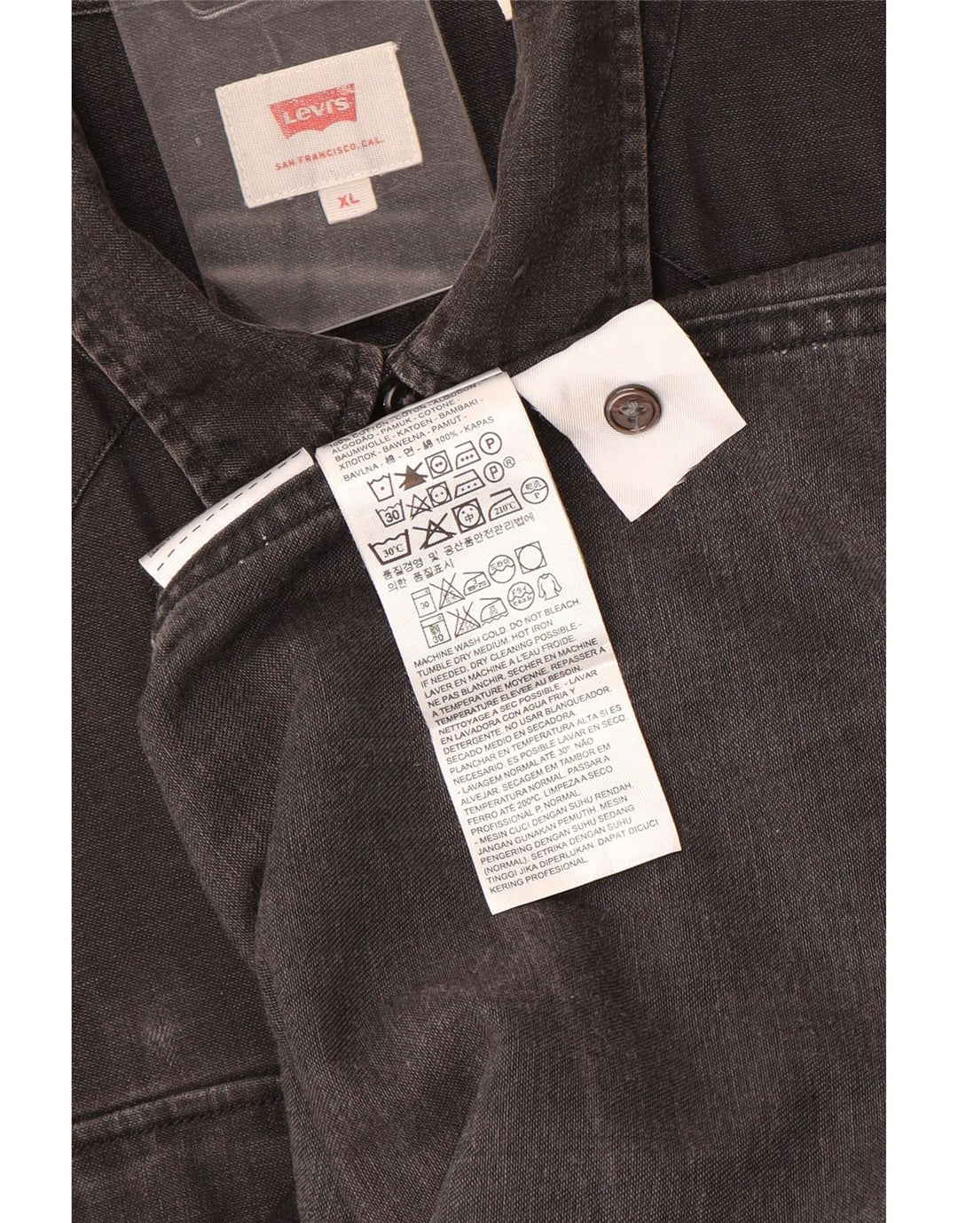 Camicia di jeans da uomo Levi's XL in cotone nero