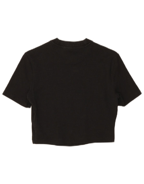 T-shirt corta da donna Adidas UK 12 cotone medio nero