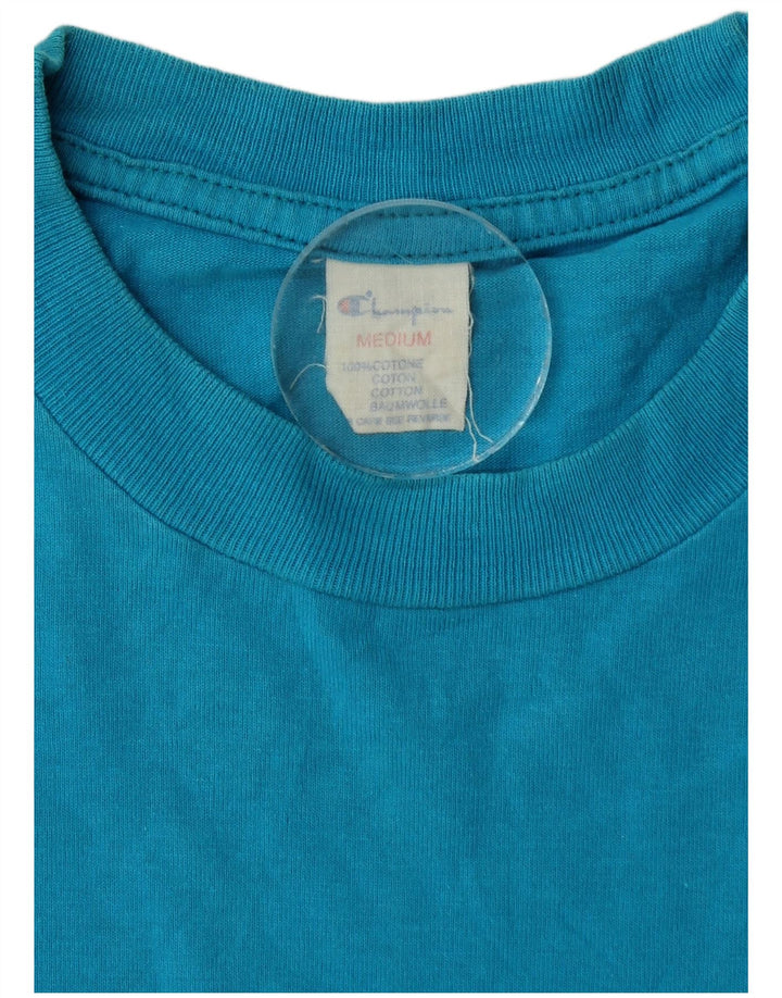 T-shirt grafica da uomo Champion Top in cotone blu medio