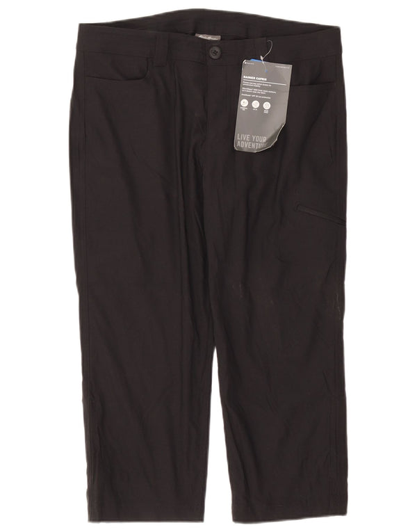 Pantaloni capri cargo da donna Eddie Bauer US 10 Large W34 L21 nylon blu navy