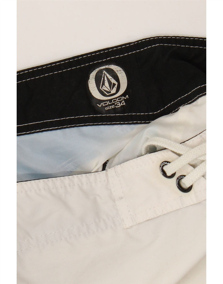 Pantaloncini da bagno grafici da uomo Volcom Large White Colourblock