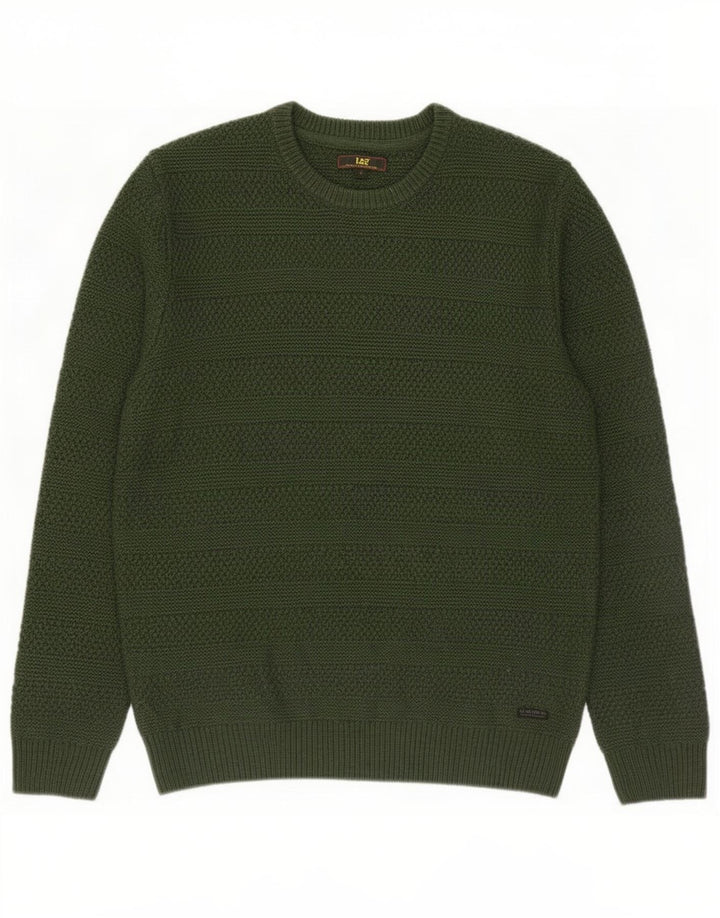Maglione maglione girocollo da uomo Lee grande acrilico verde