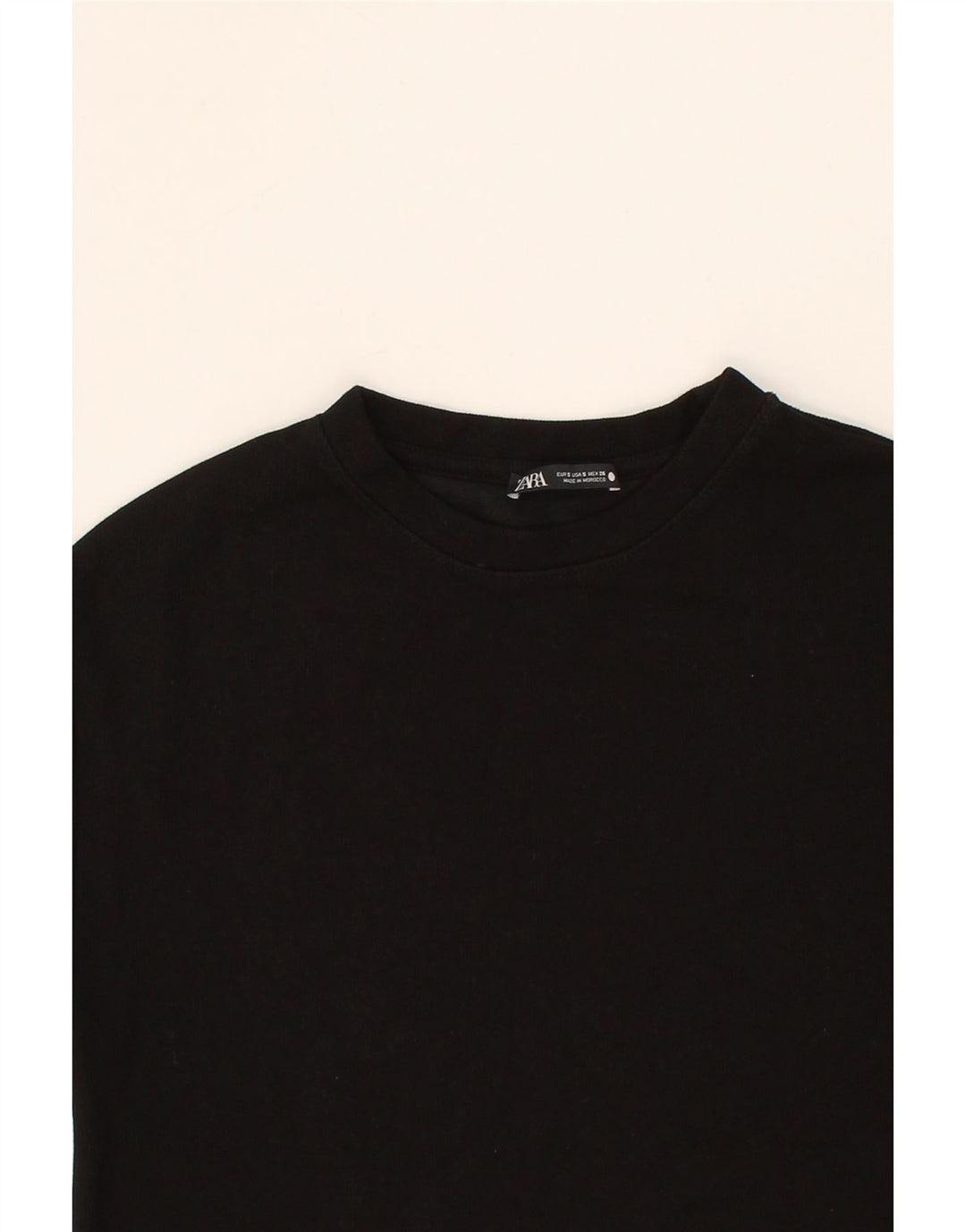 ZARA Womens Crop Sweatshirt Jumper UK 10 Small Black Viscose Vintage Zara and Second-Hand Zara from Messina Hembry 
