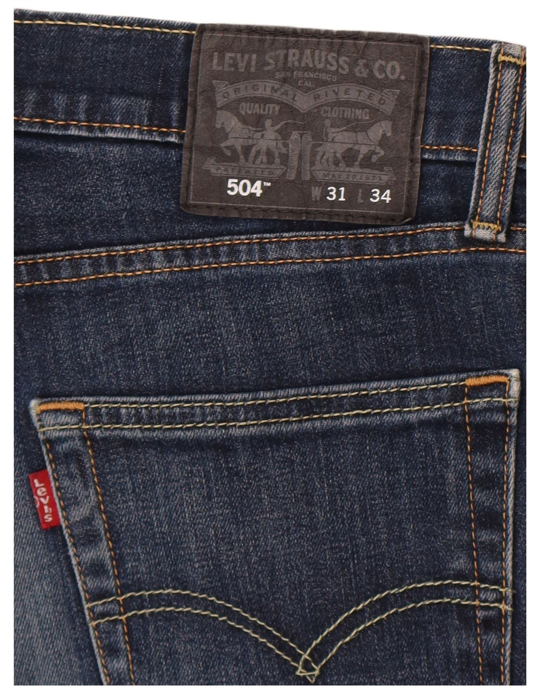 Levi's Uomo 504 Jeans dritti W31 L29 Blu Navy