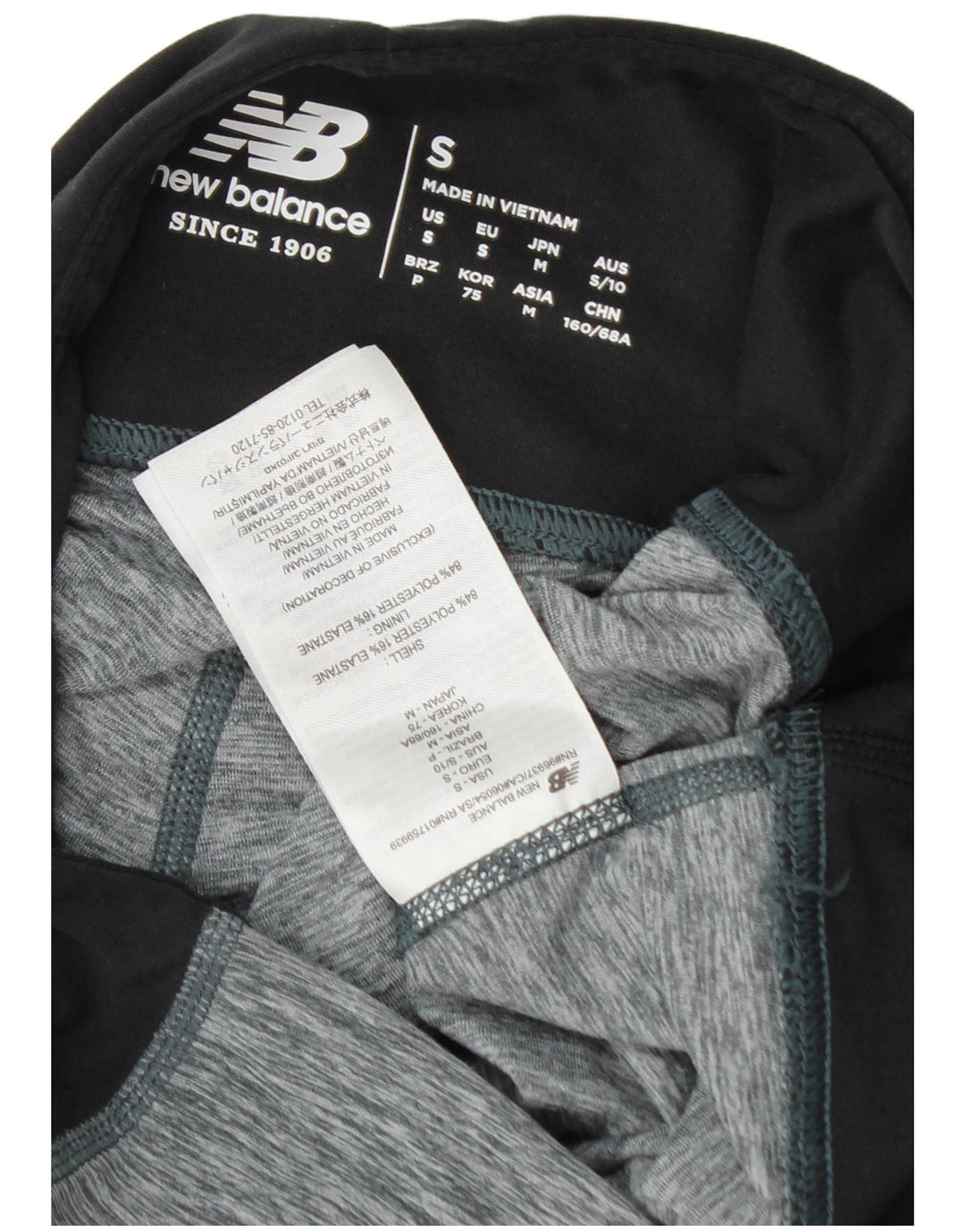 Leggings Capri New Balance Performance da donna UK 10 Small Grey Flecked
