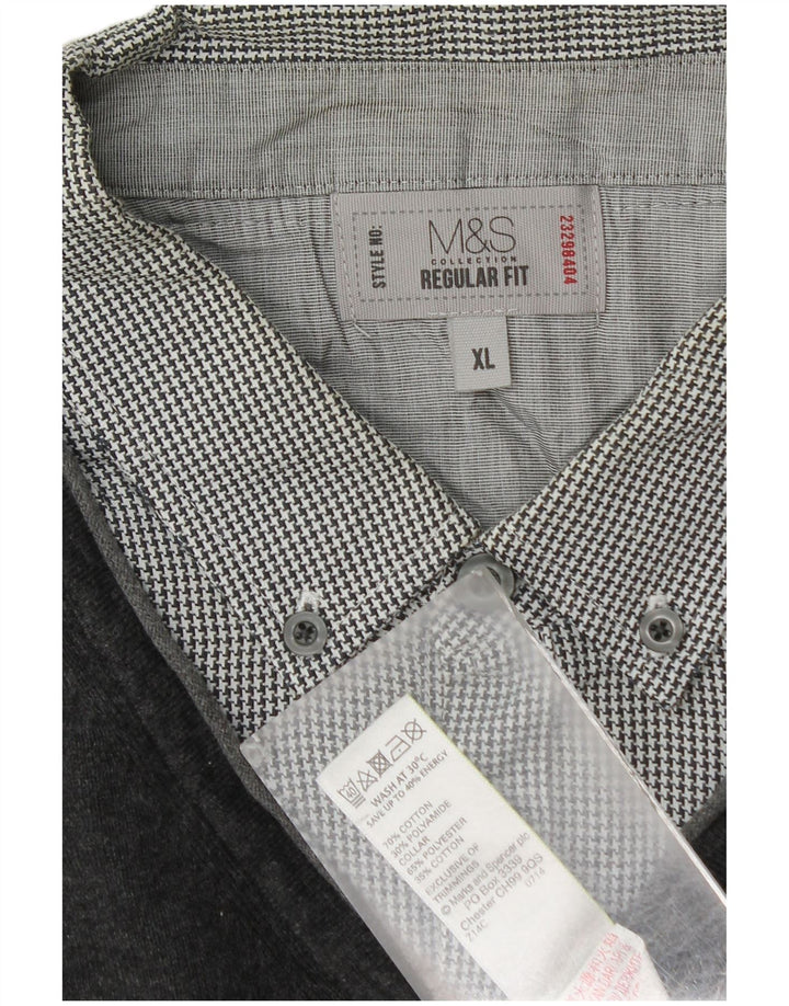 Maglione da uomo con scollo a V Marks & Spencer XL in cotone grigio
