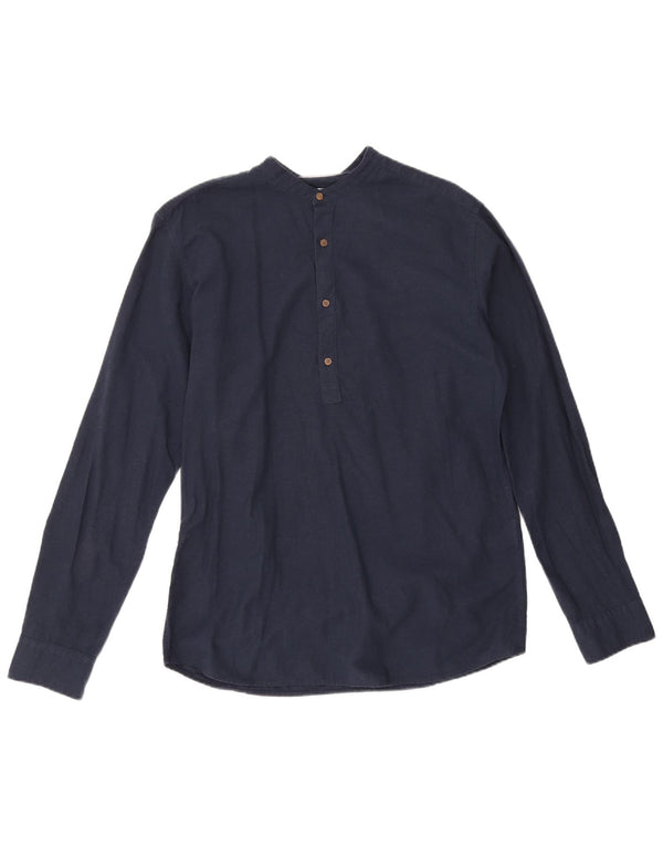 Camicia pullover slim fit da uomo Jack & Jones in cotone blu navy medio
