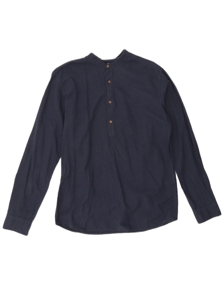 Camicia pullover slim fit da uomo Jack & Jones in cotone blu navy medio