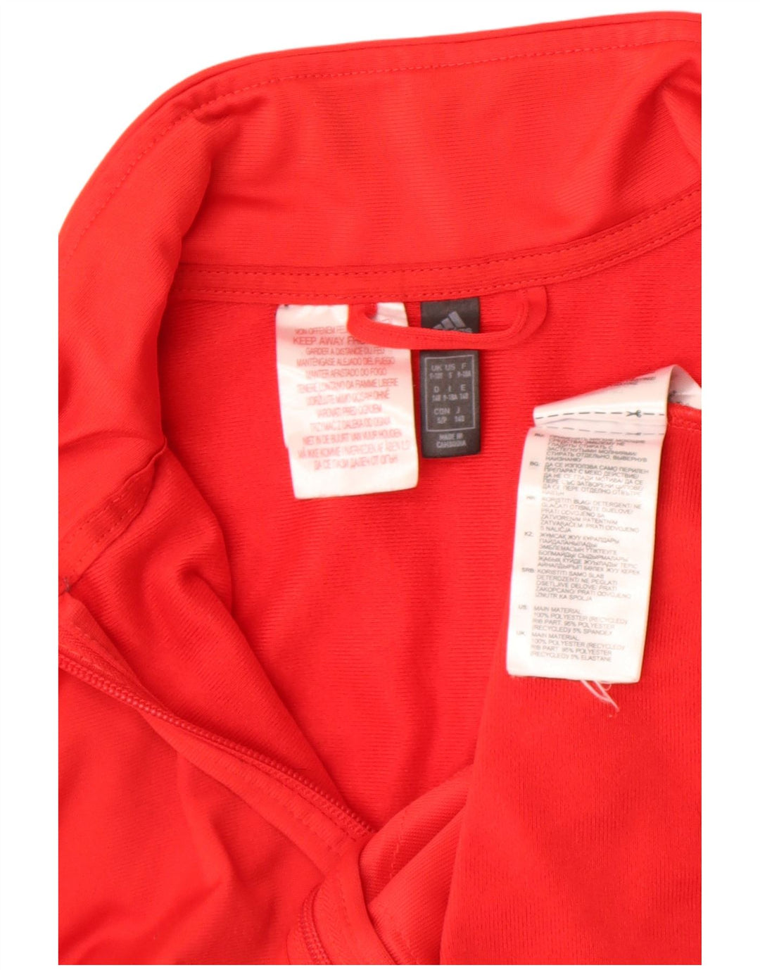 Giacca Top della tuta da ragazzo Adidas 9-10 anni in poliestere rosso